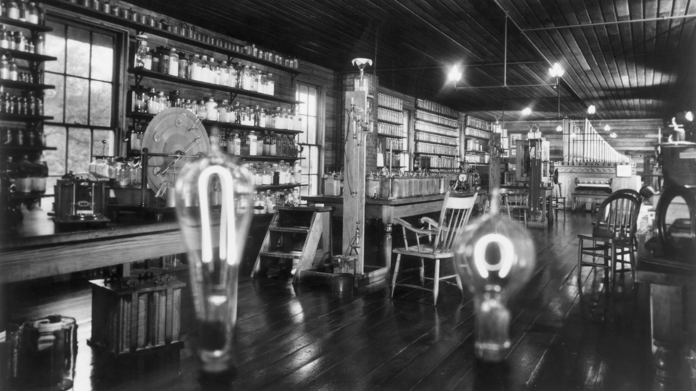 edison light bulb in living room