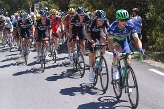 Simon Gerrans was at the front of the peloton, setting the pace when he crashed around a corner and broke his collarbone