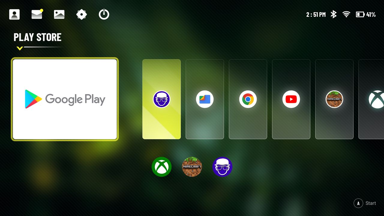 Logitech G Cloud home screen.
