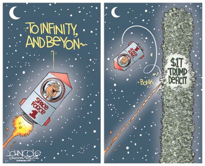 Political cartoon U.S. space force NASA air force military deficit