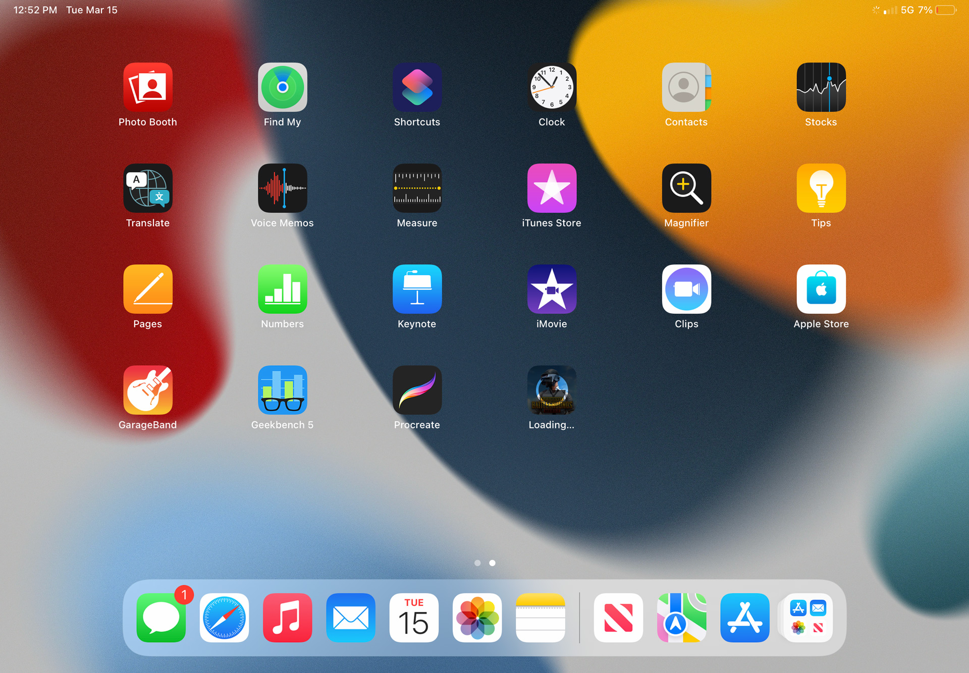Apple iPad Air 5 Home Screen