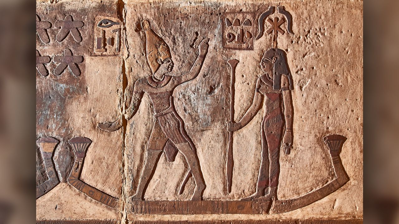 The constellation Orion as Osiris (left) and Sothis as Isis (right).