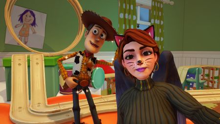 Hanging out with Woody in Disney Dreamlight Valley