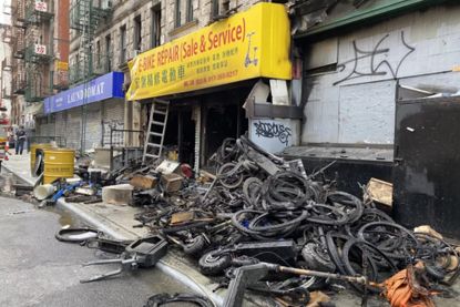 e bike shop after a fire