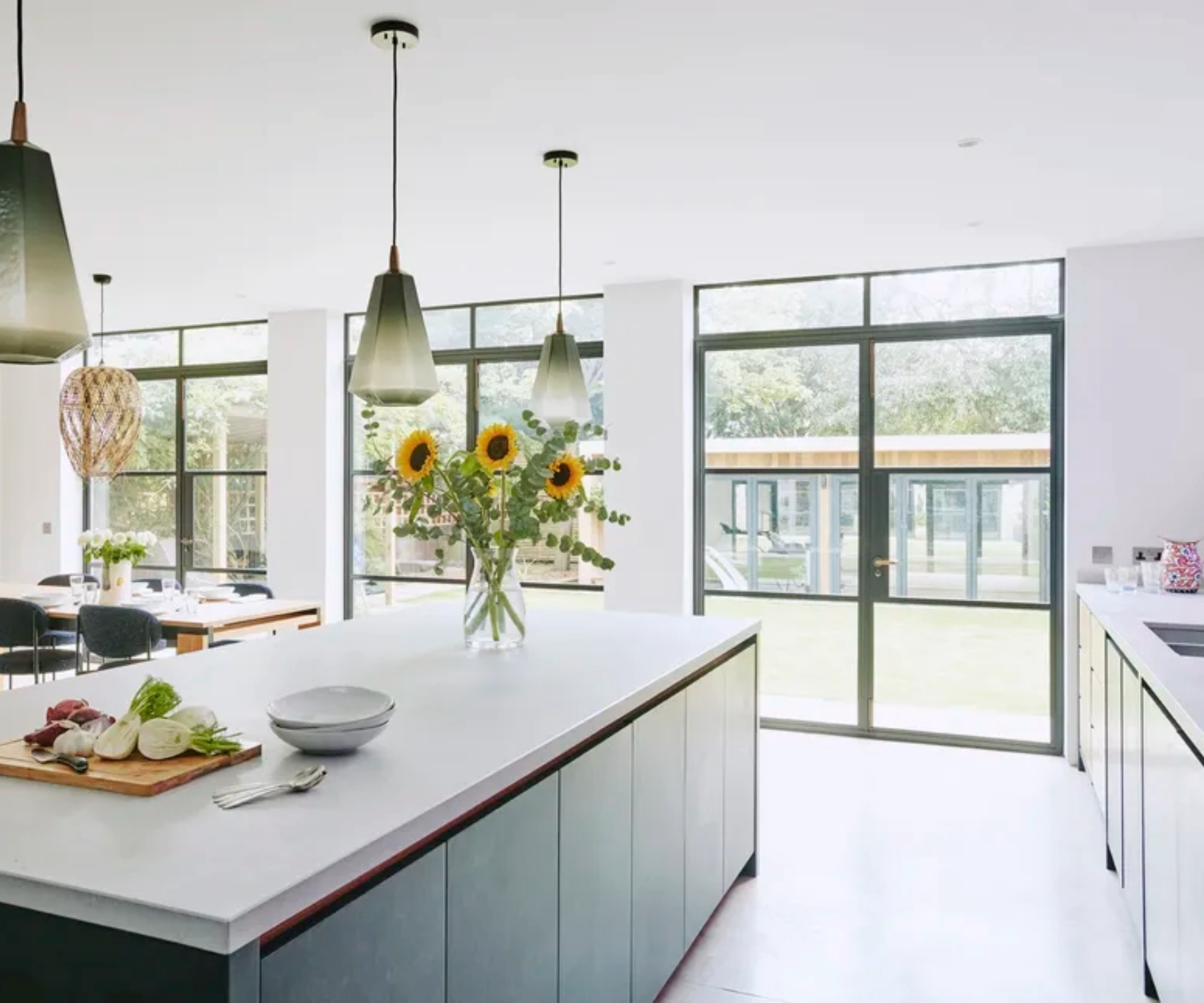 a polished concrete kitchen flooring idea