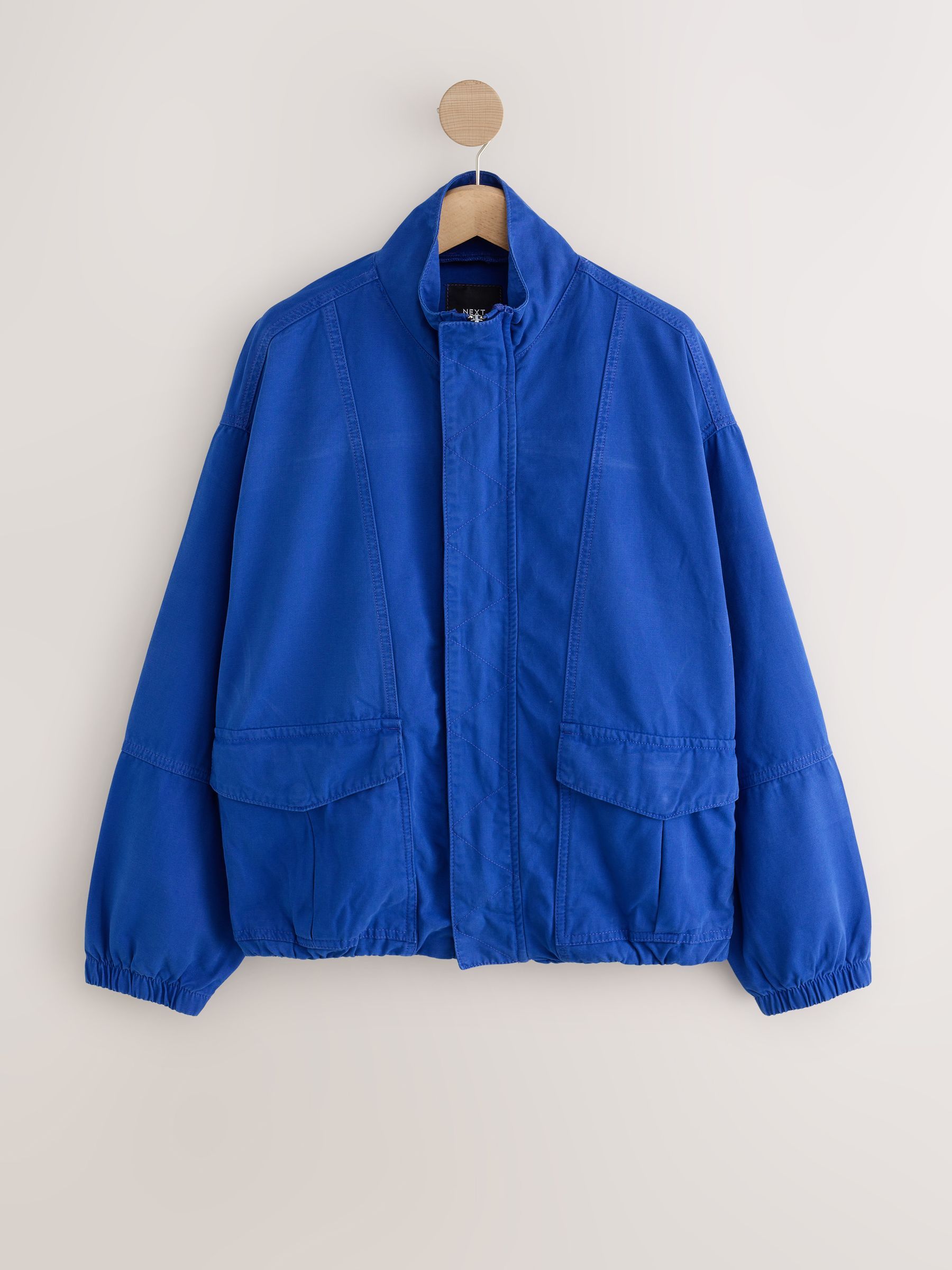 Cobalt Blue Funnel Neck Jacket - Size Xs Reg