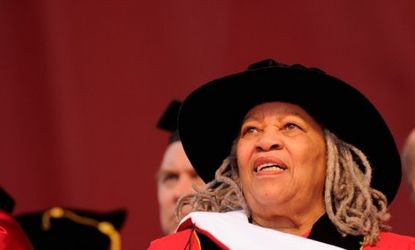 "Don't settle for happiness," said Toni Morrison during her Rutgers University commencement address.