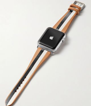 brown and black stripe watch band