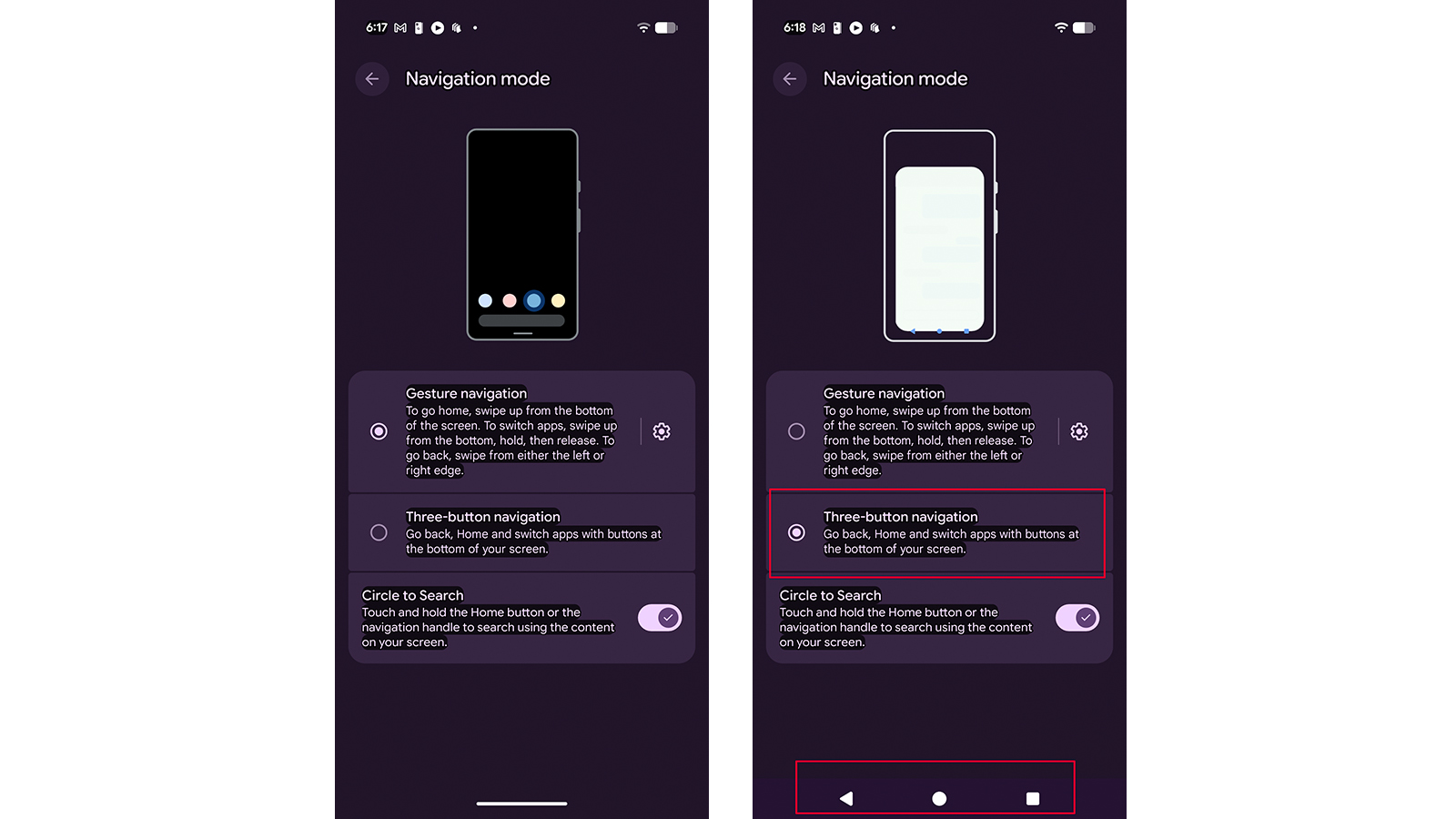 Google Pixel navigation gestures