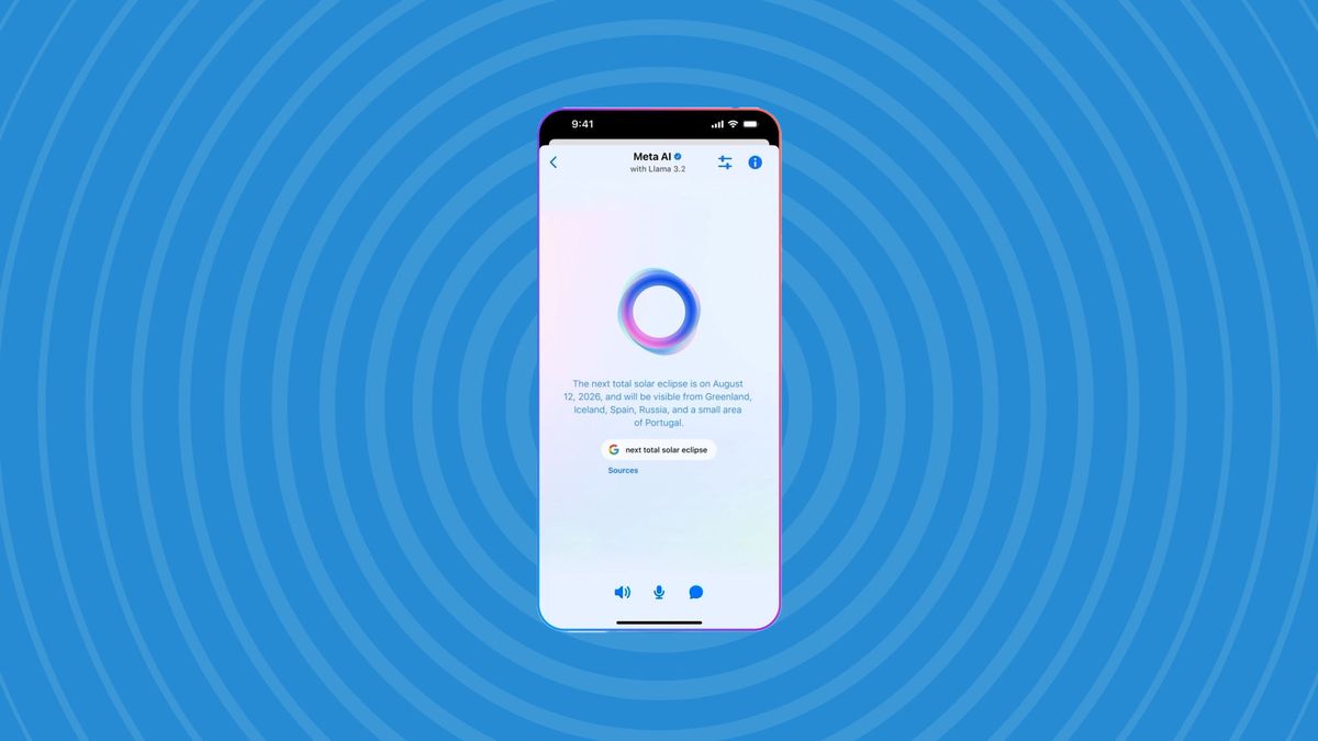 Meta AI Voice mode on a smartphone.