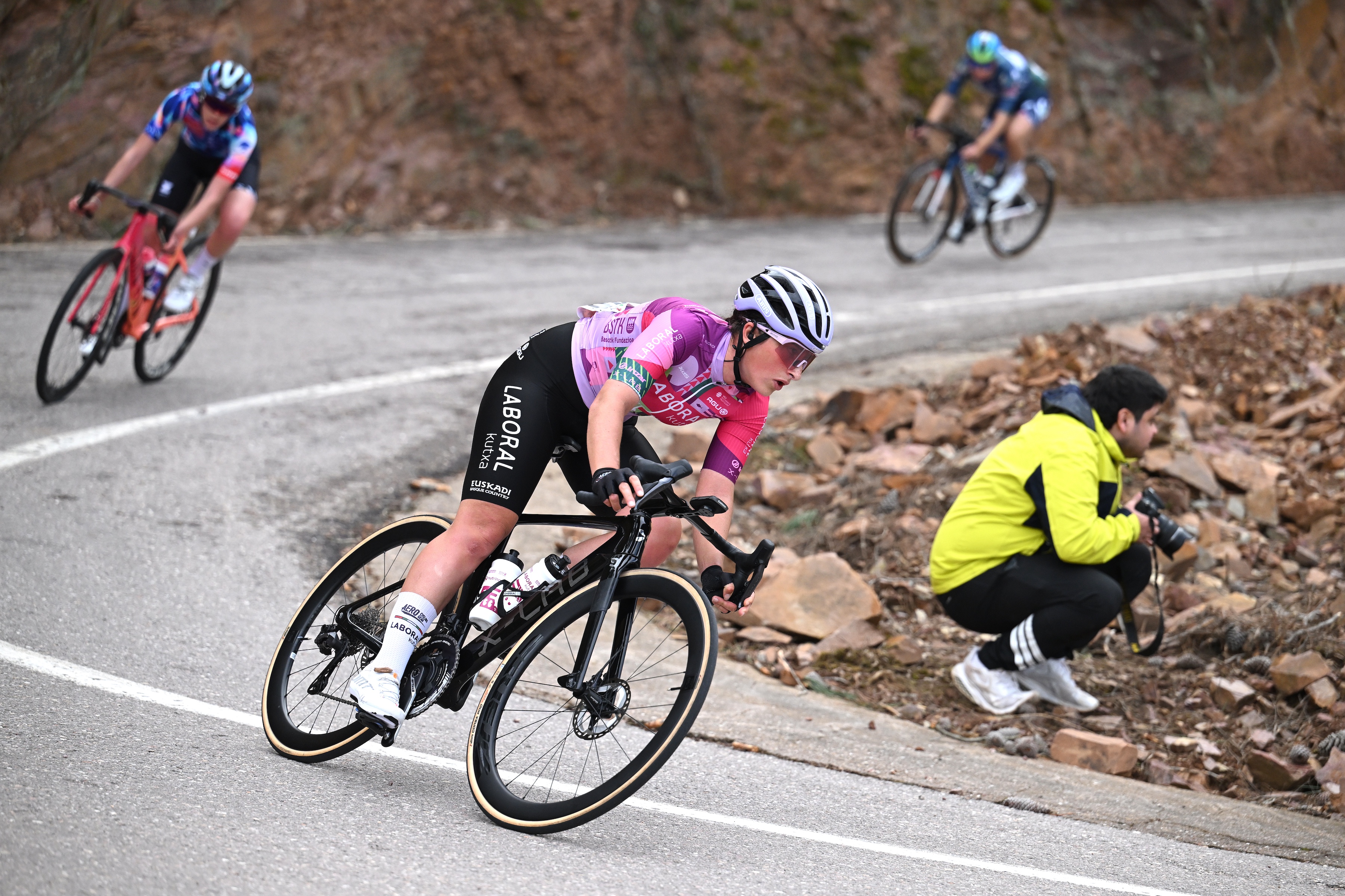 VILA-REAL, SPAIN - FEBRUARY 13: Debora Silvestri of Italy and Team Laboral Kutxa - Fundaci&oacute;n Euskadi competes during the 10th Setmana Ciclista - Volta Femenina de la Comunitat Valenciana 2026, Stage 2 a 115.5km stage from Vila-Real to Vila-Real on February 13, 2026 in Vila-Real, Spain. (Photo by Szymon Gruchalski/Getty Images)