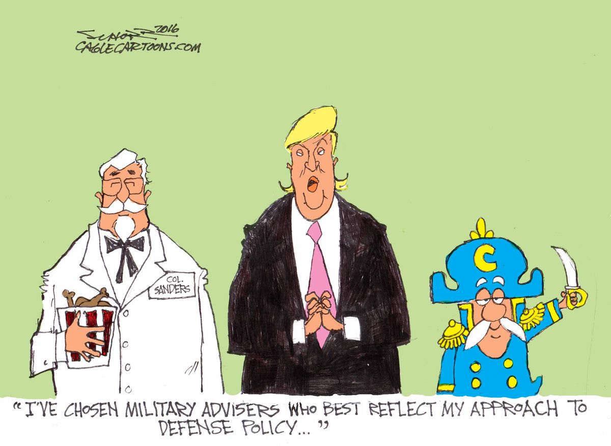 Political Cartoon U.s. Trump Advisors 2016 