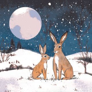 Moonlit hares, for Red Cross