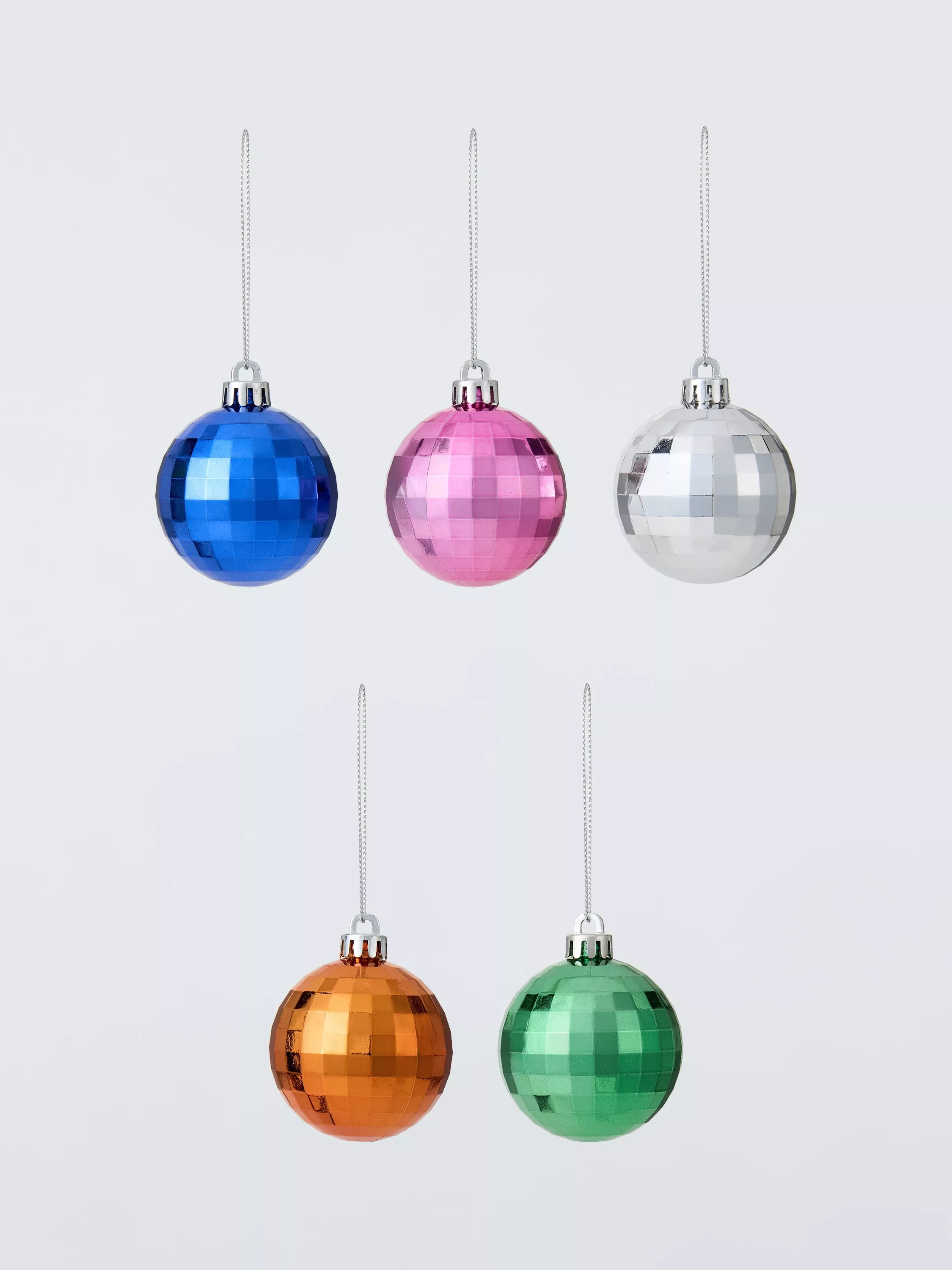 John Lewis Shatterproof Disco Ball Baubles, Box of 30, Multi