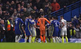 Tempers also flared at the end of the match at Stamford Bridge