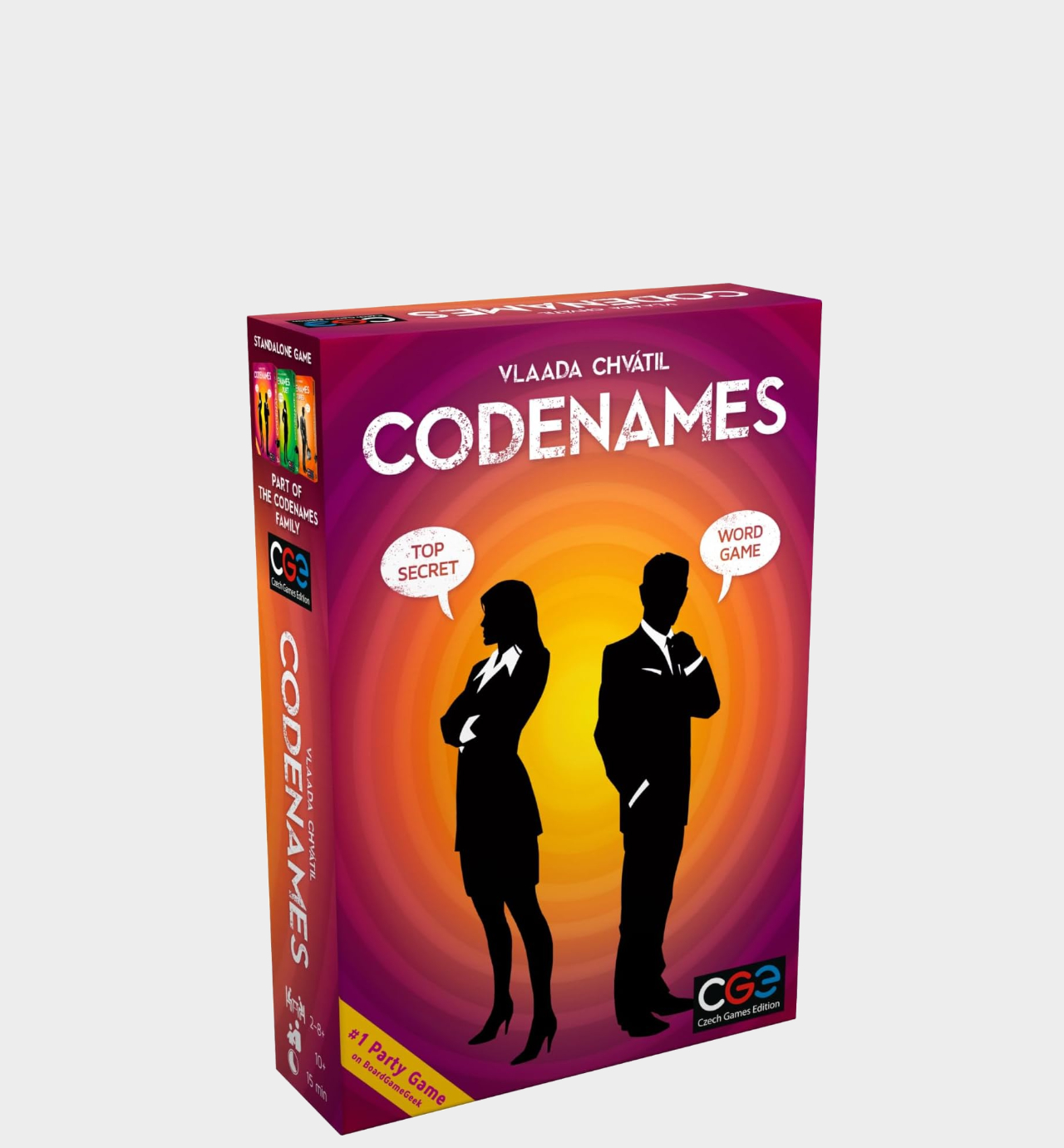 Codenames box on a plain background