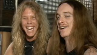 James Hetfield and Cliff Burton of Metallica in 1986