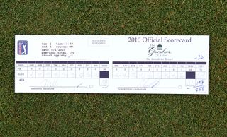 Stuart Appleby's scorecard for the final round of the 2010 Greenbrier Classic