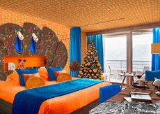 chocolate orange hotel room