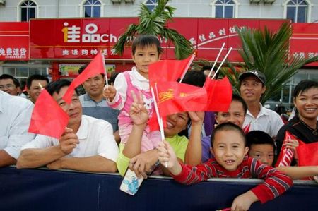 The whole family came out to see the start of todays stage.