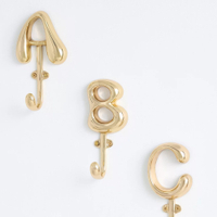 Bubble Letter Monogram Hook in Bronze: was £24 now £19 | Anthropologie (Save £5)