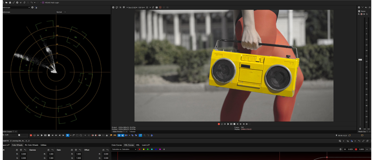 Screenshot of Vegas Pro 20 video editing software