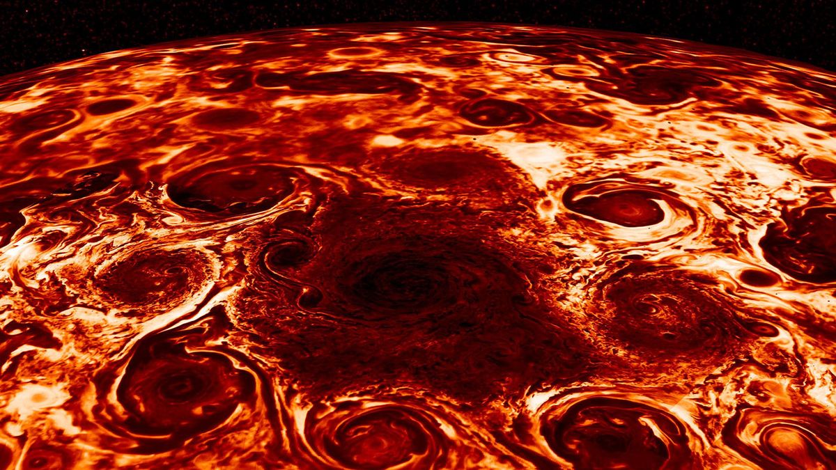 jupiter cyclones north pole juno spacecraft