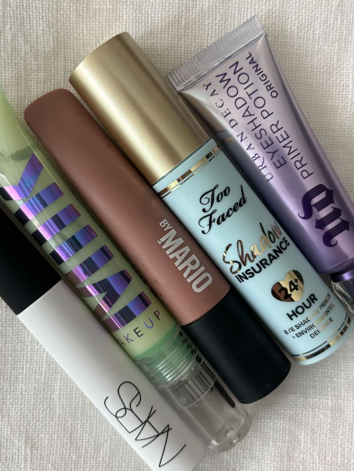 Deputy beauty editor Grace Lindsay testing a selection of the best eyeshadow primers