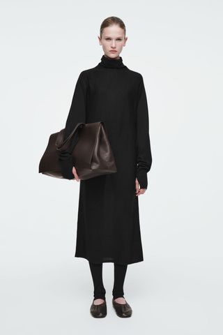 The Funnel-Neck Merino Wool Dress