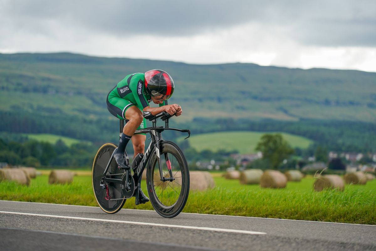 Picture by Zac Williams/SWpix.com - 10/08/2023 - Road Cycling - 2023 UCI Cycling World Championships - Stirling, Scotland - Women&acirc;s Elite Time Trial - Kelly Murphy of Ireland competing in the Women's Elite Time Trial