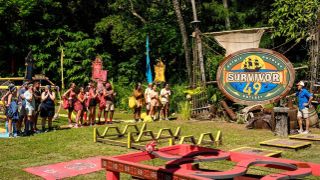 Host Jeff Probst welcomes the contestants of Survivor season 49 to their first challenge
