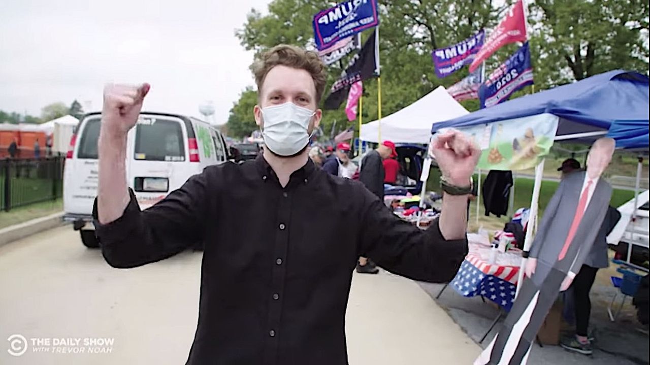 Jordan Klepper at a MAGA rally