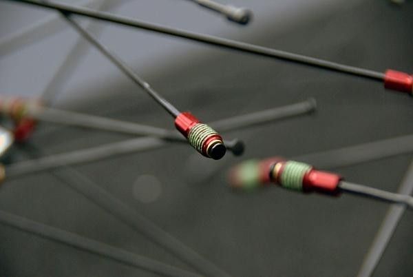 Dura-Ace spoke nipples are pre-applied with thread locking compound.
