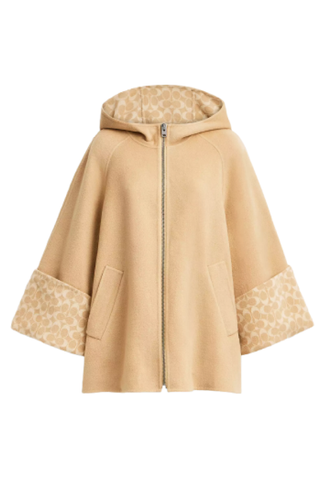 Coach Almond Wool Cape