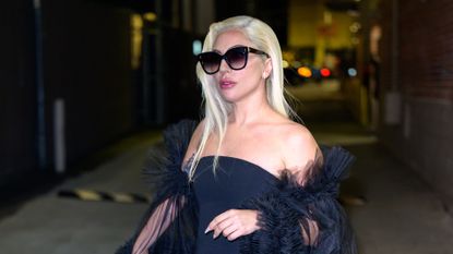 Lady Gaga is seen at "Jimmy Kimmel Live" on January 24, 2022 in Los Angeles, California.