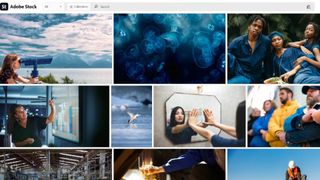 Variety of images on Adobe Stock homepage