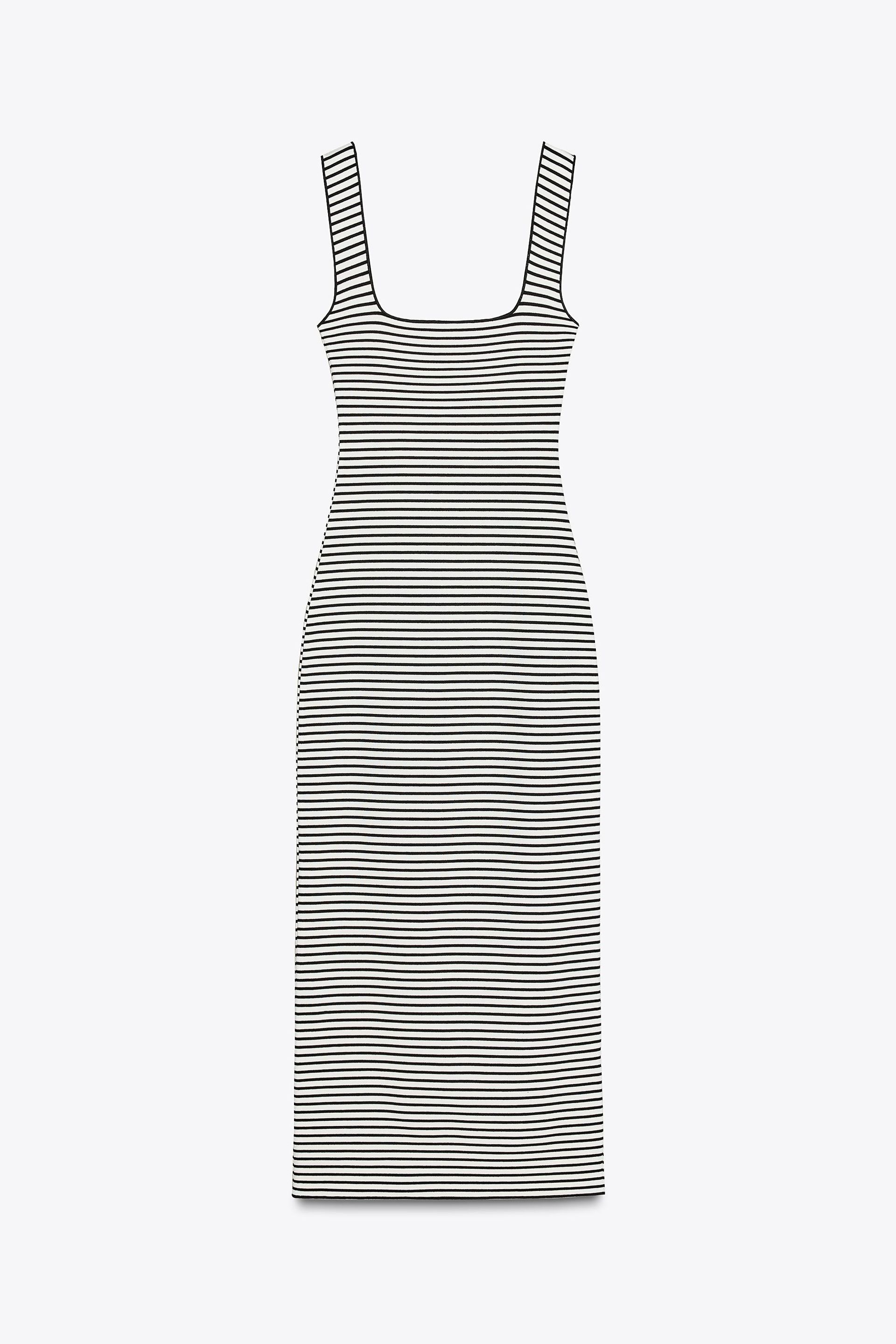 ZARA, Stretch Square Neck Dress