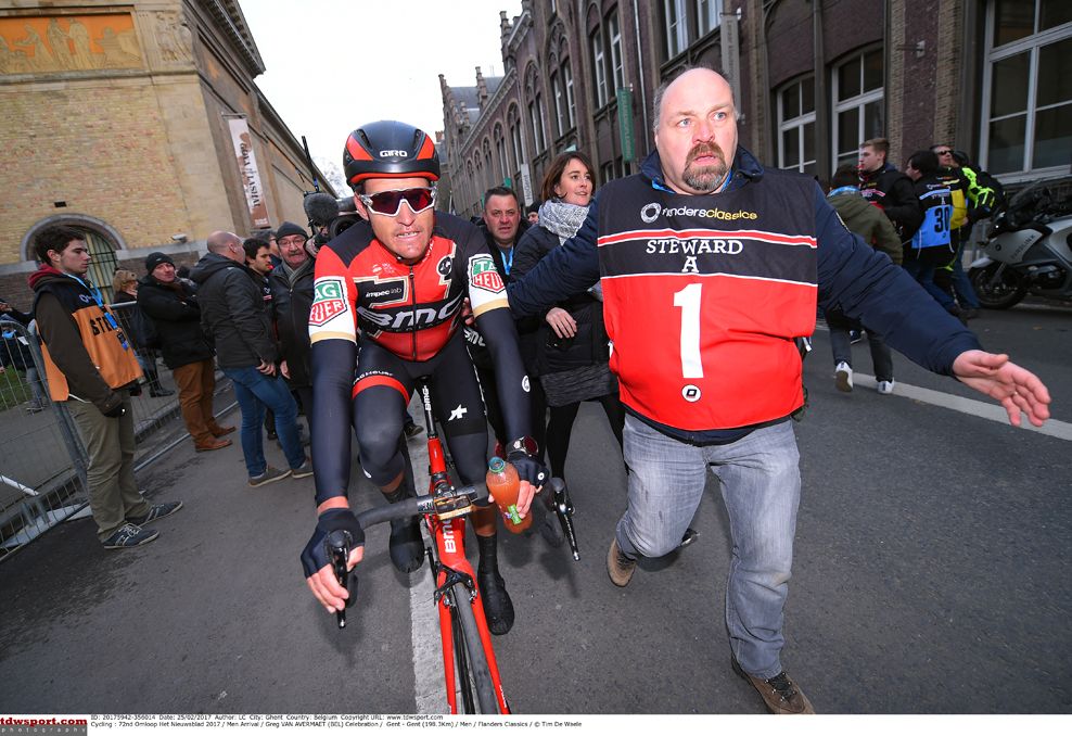 Greg Van Avermaet (BMC Racing) after crossing the finish line