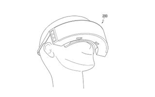 An illustration from the patent, showing the headset on a person's head. Credit: USPTO