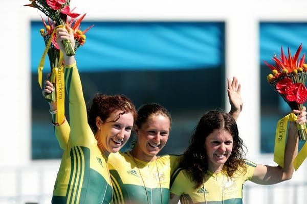 The women's podium