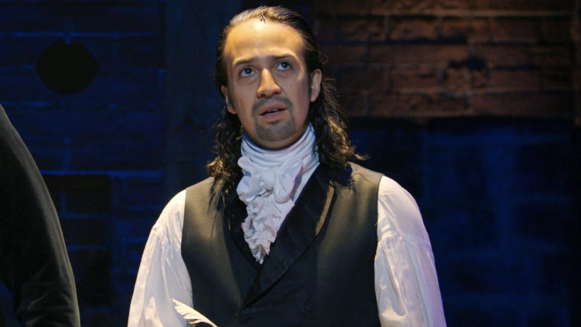 Lin-Manuel Miranda as he appears as Hamilton in the broadway recording streaming on Disney+ of the hit broadway show.