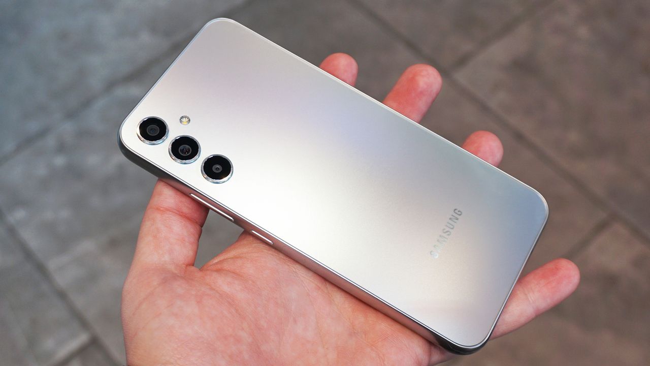 Samsung Galaxy A34 5G hands on Awesome Silver back angled