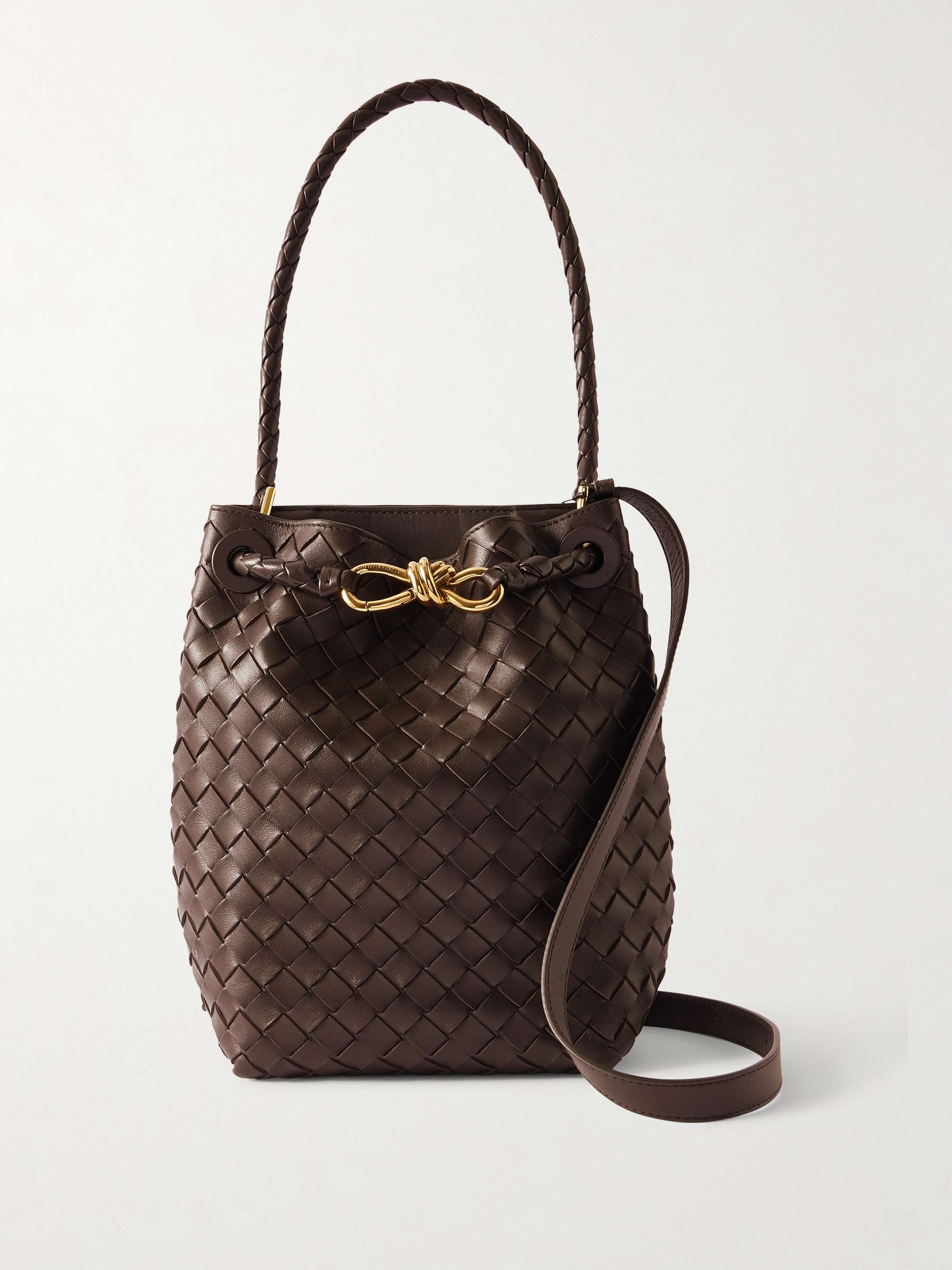 Andiamo Intrecciato Leather Bucket Bag