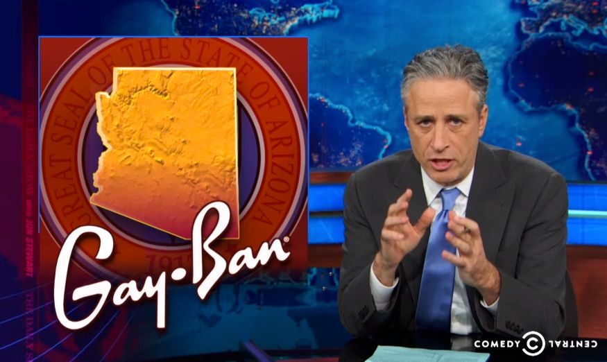 Watch The Daily Show slam Arizona for its (already vetoed) anti-gay bill