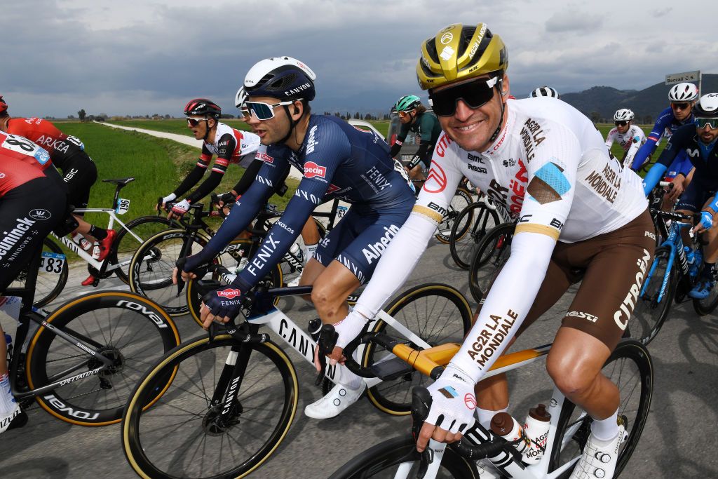 Greg van Avermaet (AG2R) seems happy to rolling along in the peloton