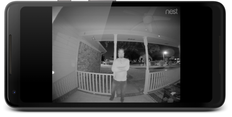 Nest Hello at night