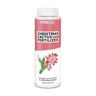 a bottle of Christmas cactus fertilizer from TPS Nutrients on a white background