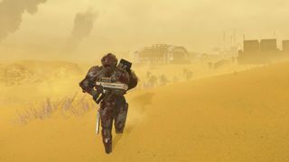 Helldivers 2 helldiver running with plas scorcher weapon