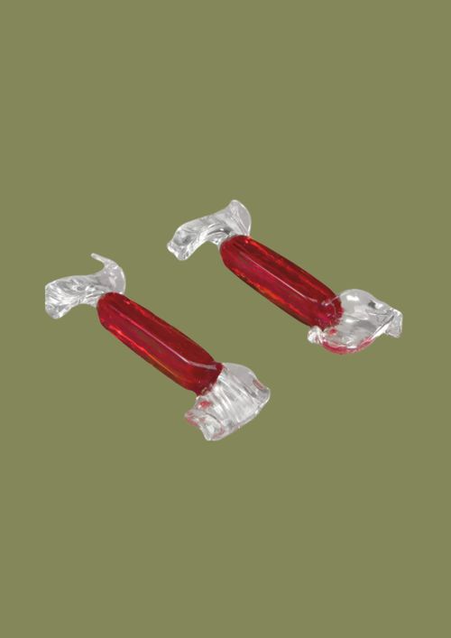 Candy Murano Glass Cutlery Rest Set of 2 in Amber