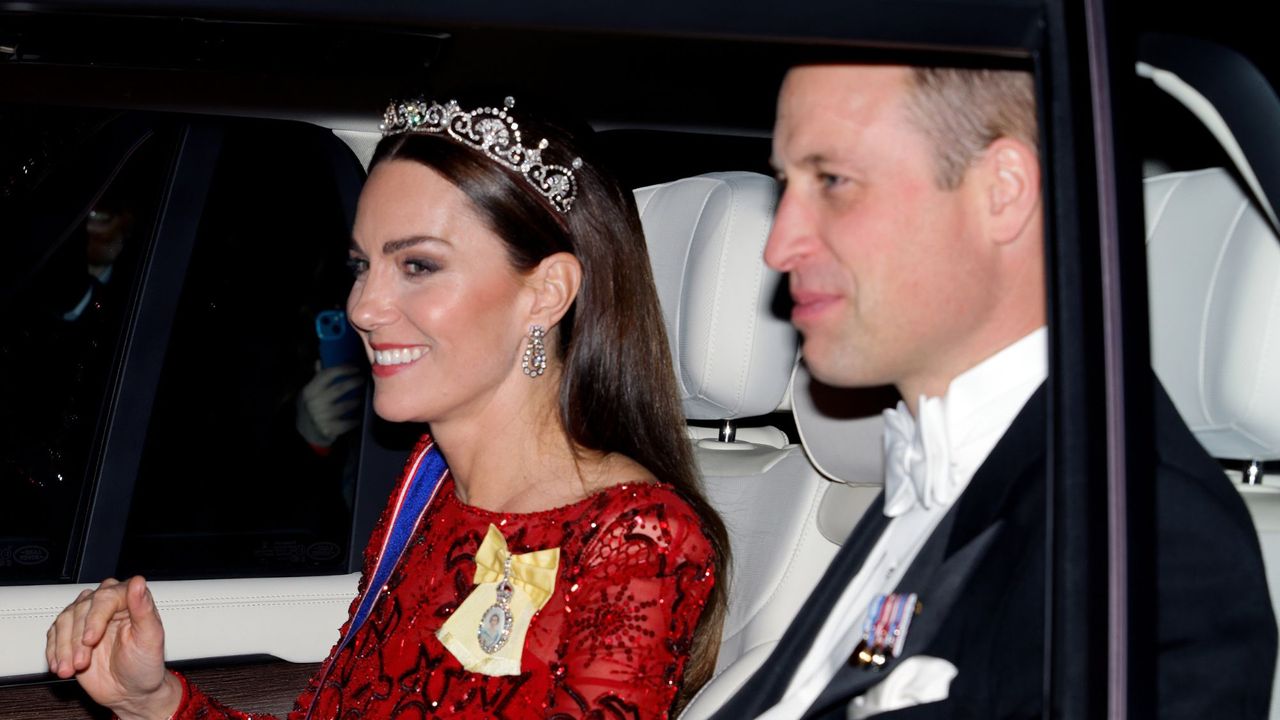 Prince William and Kate Middleton at a Diplomatic Corps reception at Buckingham Palace